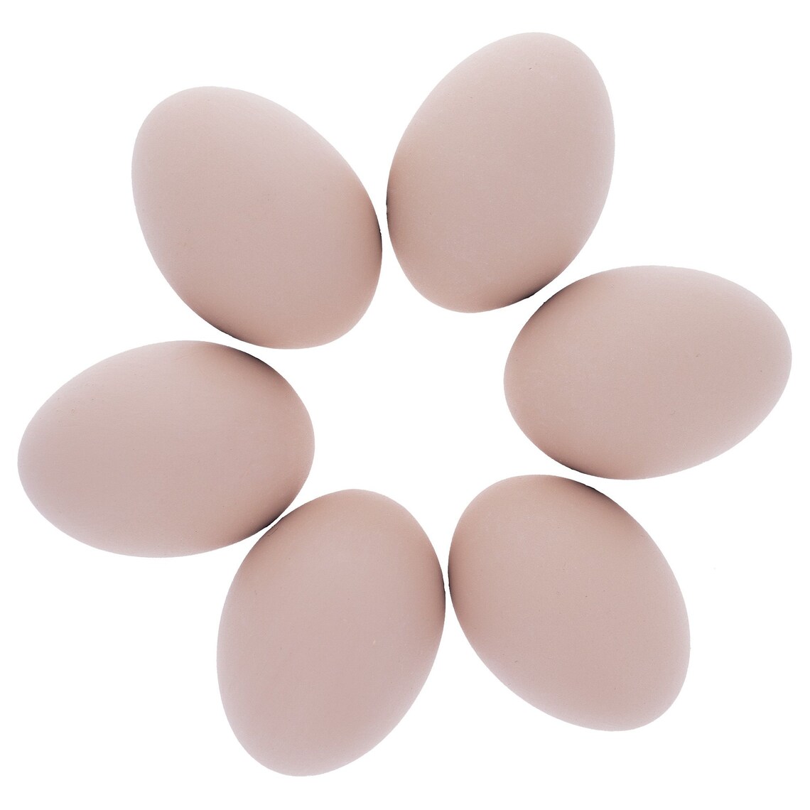 Set of 6 Brown Ceramic Chicken Eggs 2.3 Inches