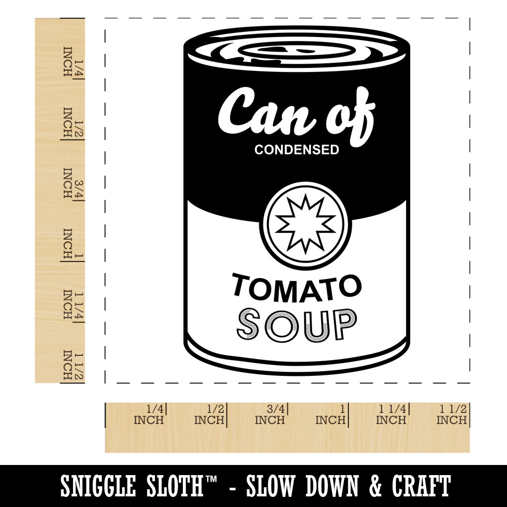 Can of Tomato Soup Modern Art Self-Inking Rubber Stamp Ink Stamper