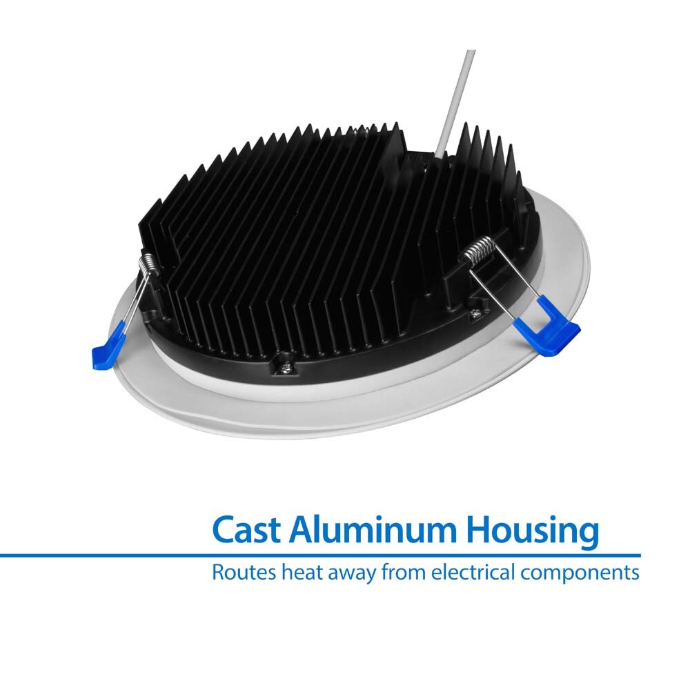 NICOR DLE8 Series 8 in. Round White Flat Panel LED Downlight in 2700K