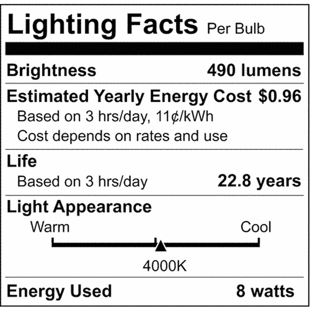 Satco 8w LED MR16 Expanded Line 4000K 15 Degrees Beam GU5.3 Base 12v - 75w-equiv