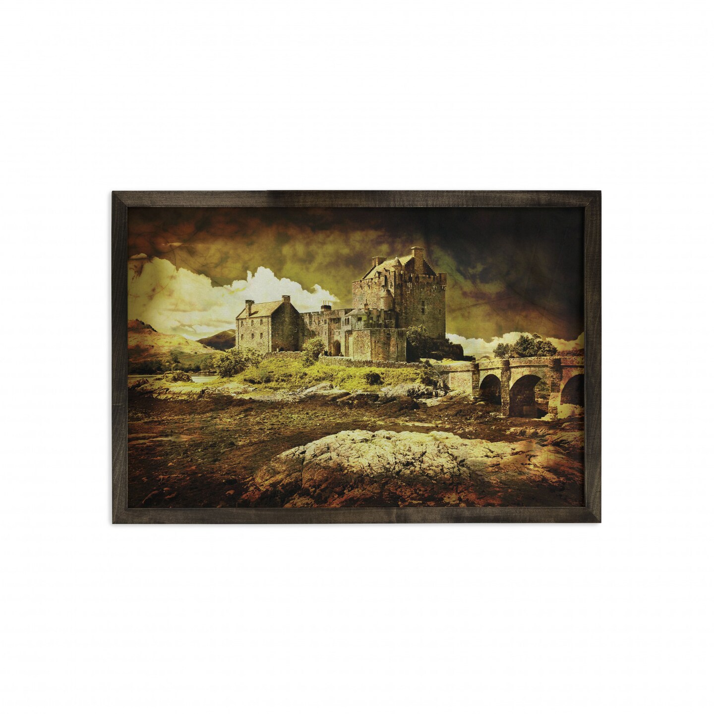 Buy in Bulk Ambesonne Medieval Framed Wall Art, Old Scottish Castle Vintage Style European
