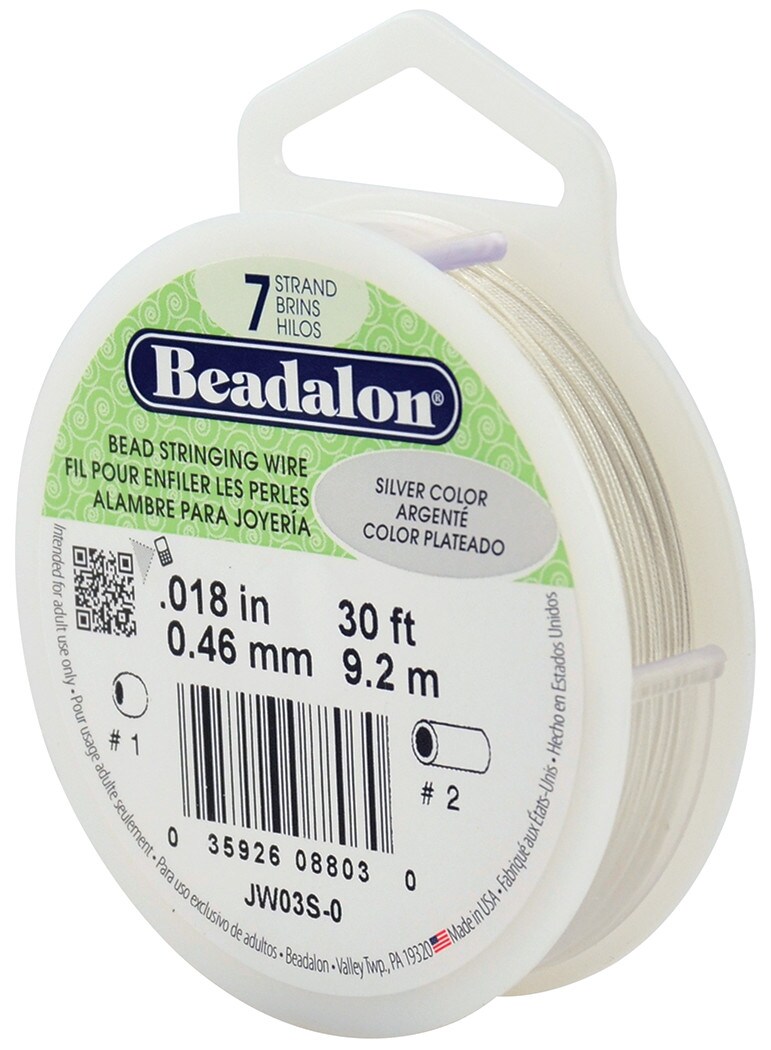 Beadalon 7 Strand Bead Stringing Wire, .46mm, Silver Michaels