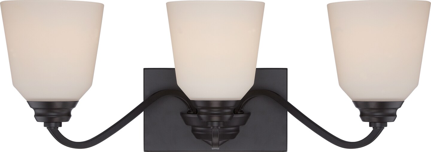 Calvin 3-Light Wall Mounted Vanity &#x26; Wall Light Fixture in Mahogany Bronze