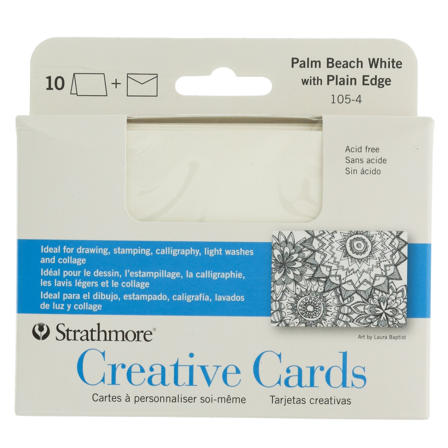 Strathmore - Creative Cards - Announcement Size -&#xFFFD;3.5&#x22; x 4.875&#x22; - White with Plain Edge - 10/Pkg.