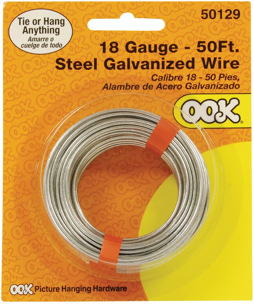 Ook Picture Hanging Wire, Steel Galvanized Wire, 18 Gauge, 50 ft