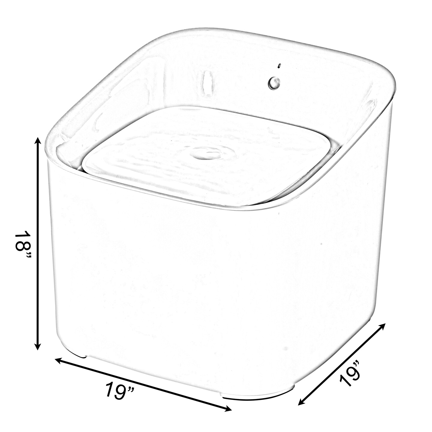 Plastic White Motion Sensor Pet, Dog or Cat Water Drinking Fountain, 3 Liter Capacity