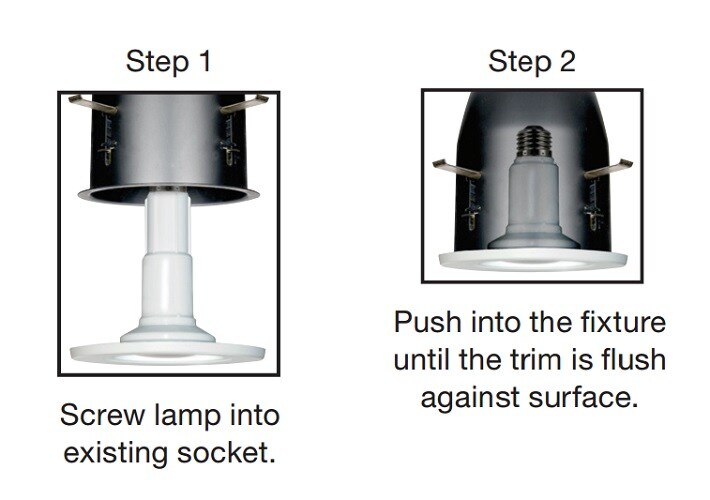 2PK - 8.5W 4in. Recessed LED 120V 2700K Warm White Downlight Retrofit Trim
