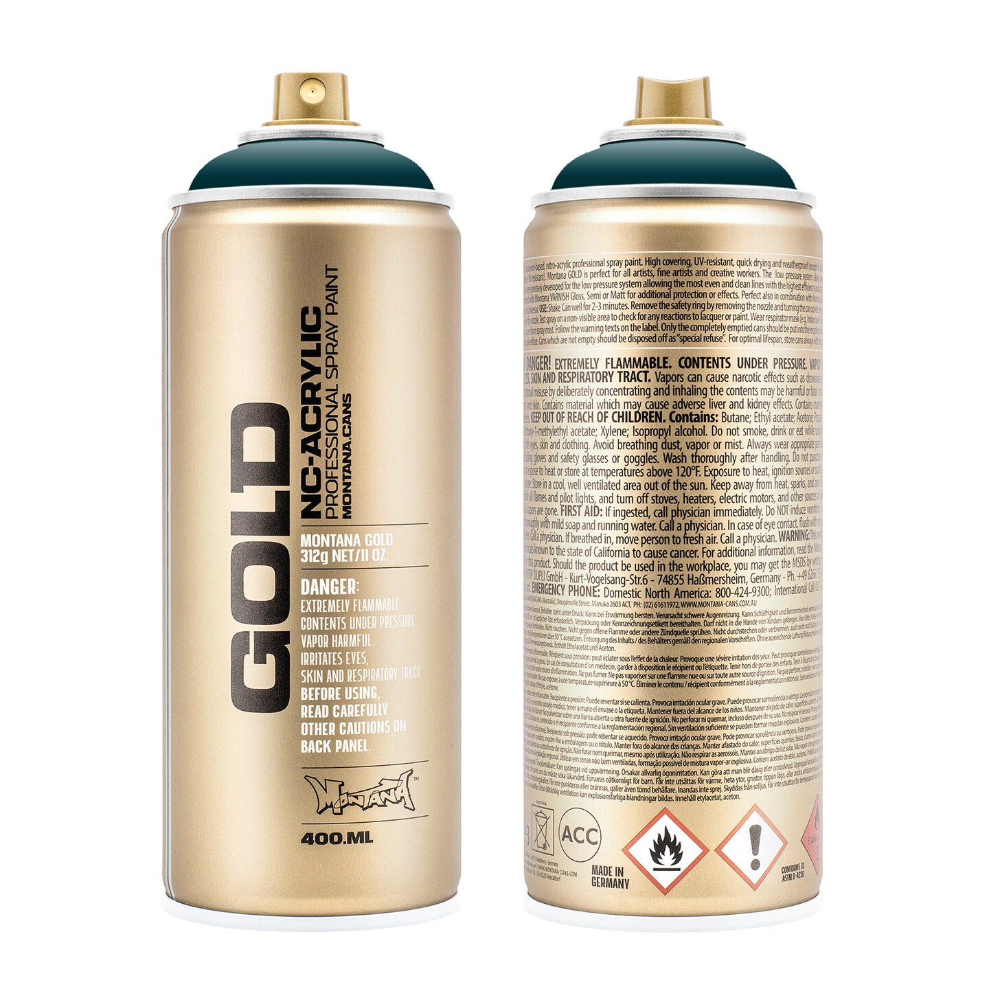 Montana Cans Gold Spray Paint, 400Ml, Petrol