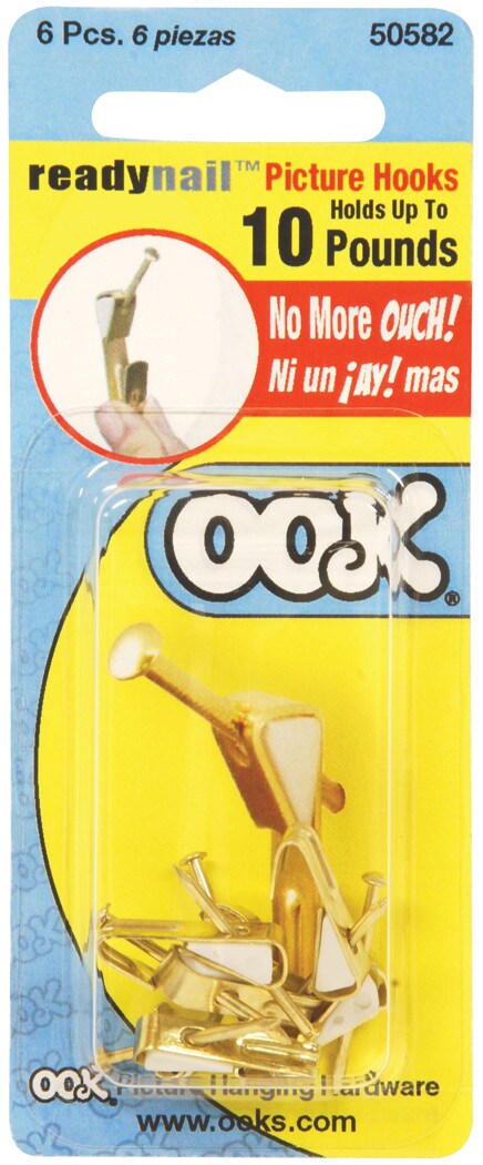 Ook ReadyNail Picture Hangers, 10 lbs., 6/Pkg.
