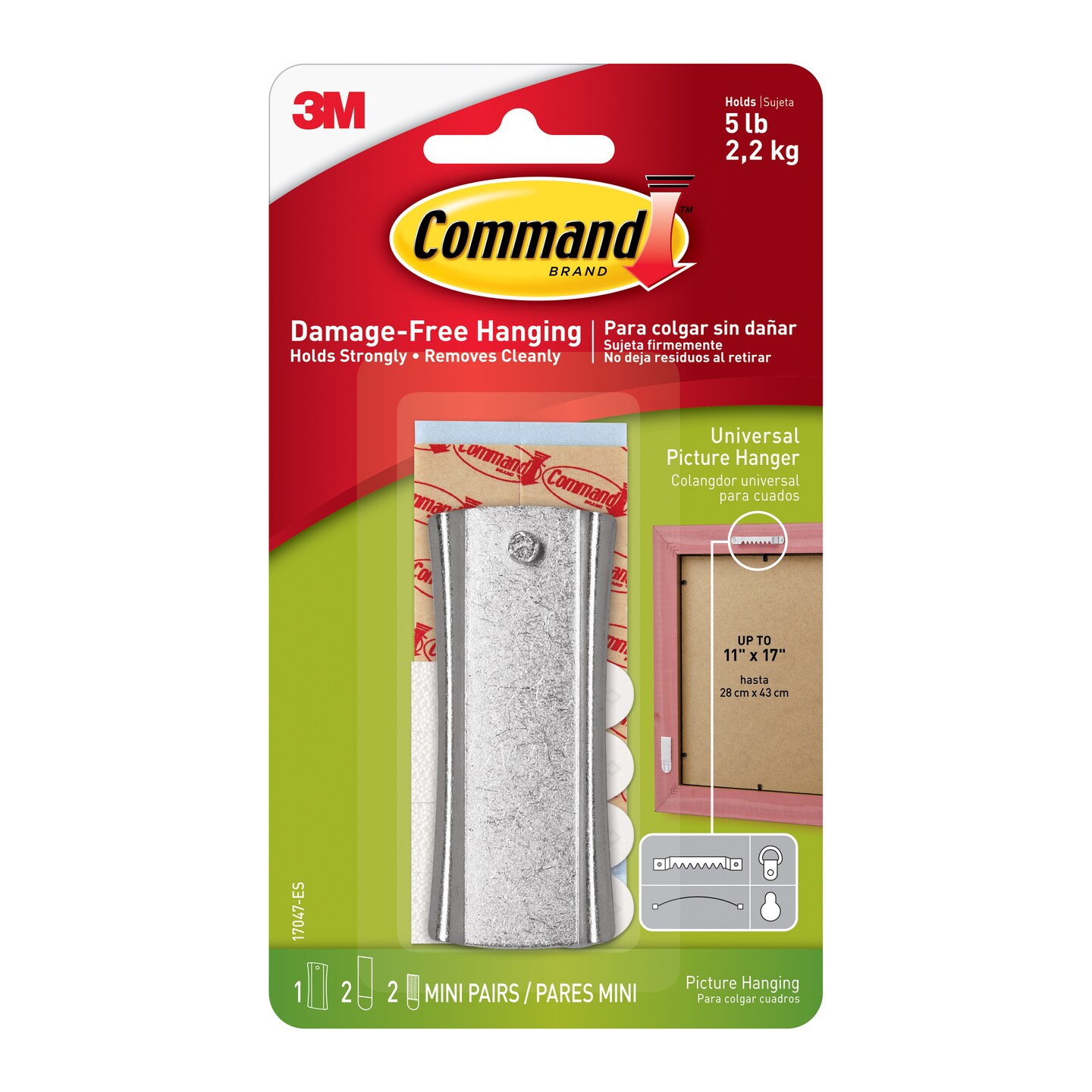 Command™ 17048 Sticky Nail Wire-Backed Metal Hanger 1PK 8STRP – 1HomeShop.sg