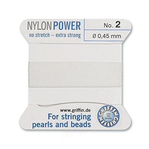 #2 White Griffin Nylon Bead Cord (2 Meters)