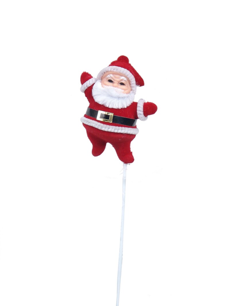 3.25&#x22; Flocked Santa Figurines for Christmas Decorations - Set of 6, Whimsical Holiday Accents for Tabletop Displays, Mantels, and Christmas Trees - 2024 Christmas Collection, Floral Home by Artificial Flowers