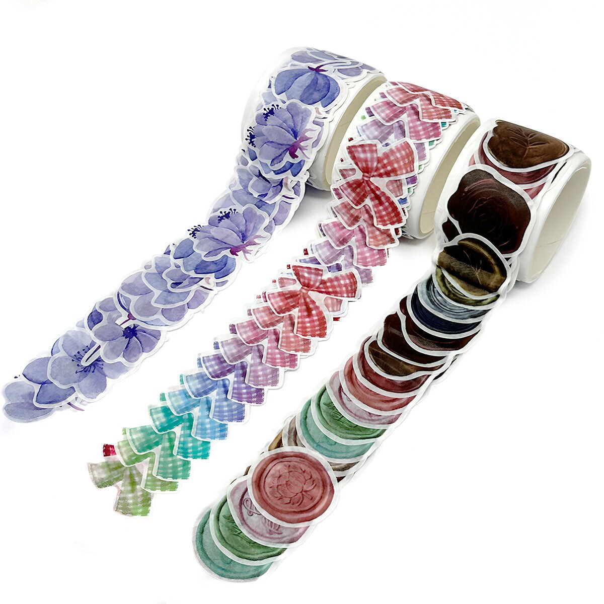 Wrapables 3 Rolls Decorative Washi Tape Stickers for Scrapbooking, Stationery, Diary, Card Making (300 pcs)