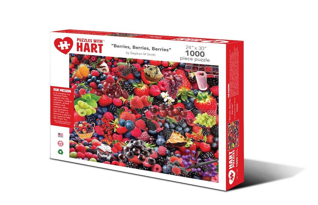 Hart 24&#x22;x30&#x22; 1000 pc Premium Jigsaw Puzzle - Berries, Berries, Berries by Steve Smith