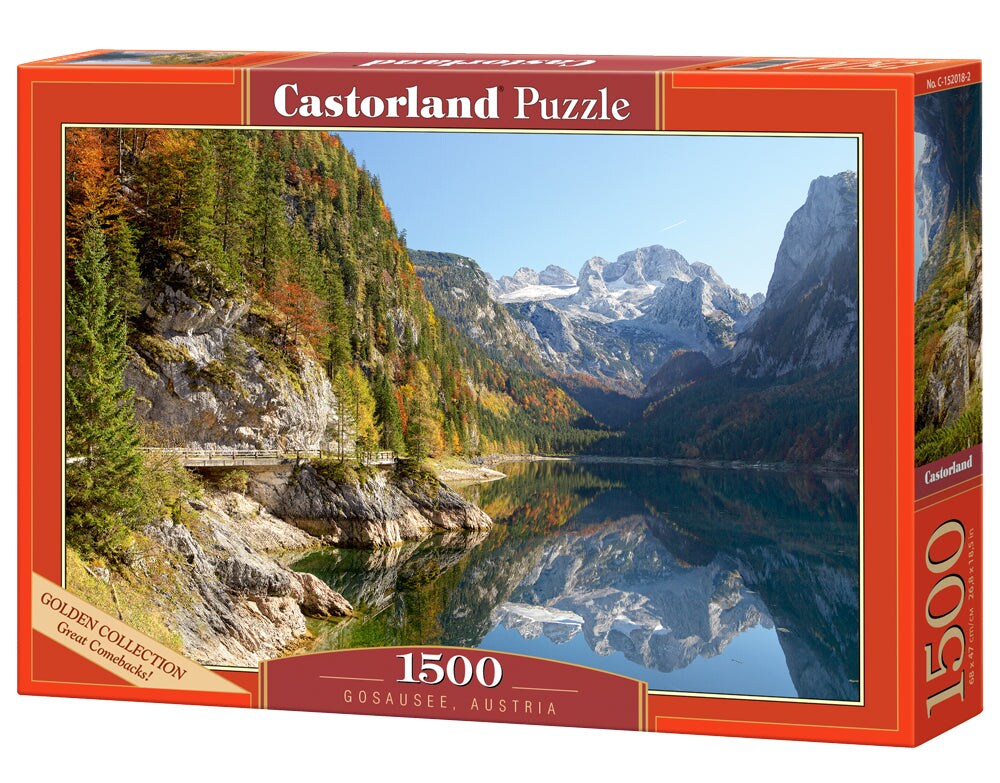 1500 Piece Jigsaw Puzzles, Gosausee, Austria, Idyllic puzzle, Mountain view, Adult Puzzles, Castorland C-152018-2