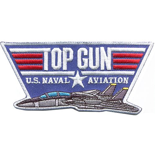 U.S. Navy Top Gun with Jet Patch Blue &#x26; White 3&#x22;