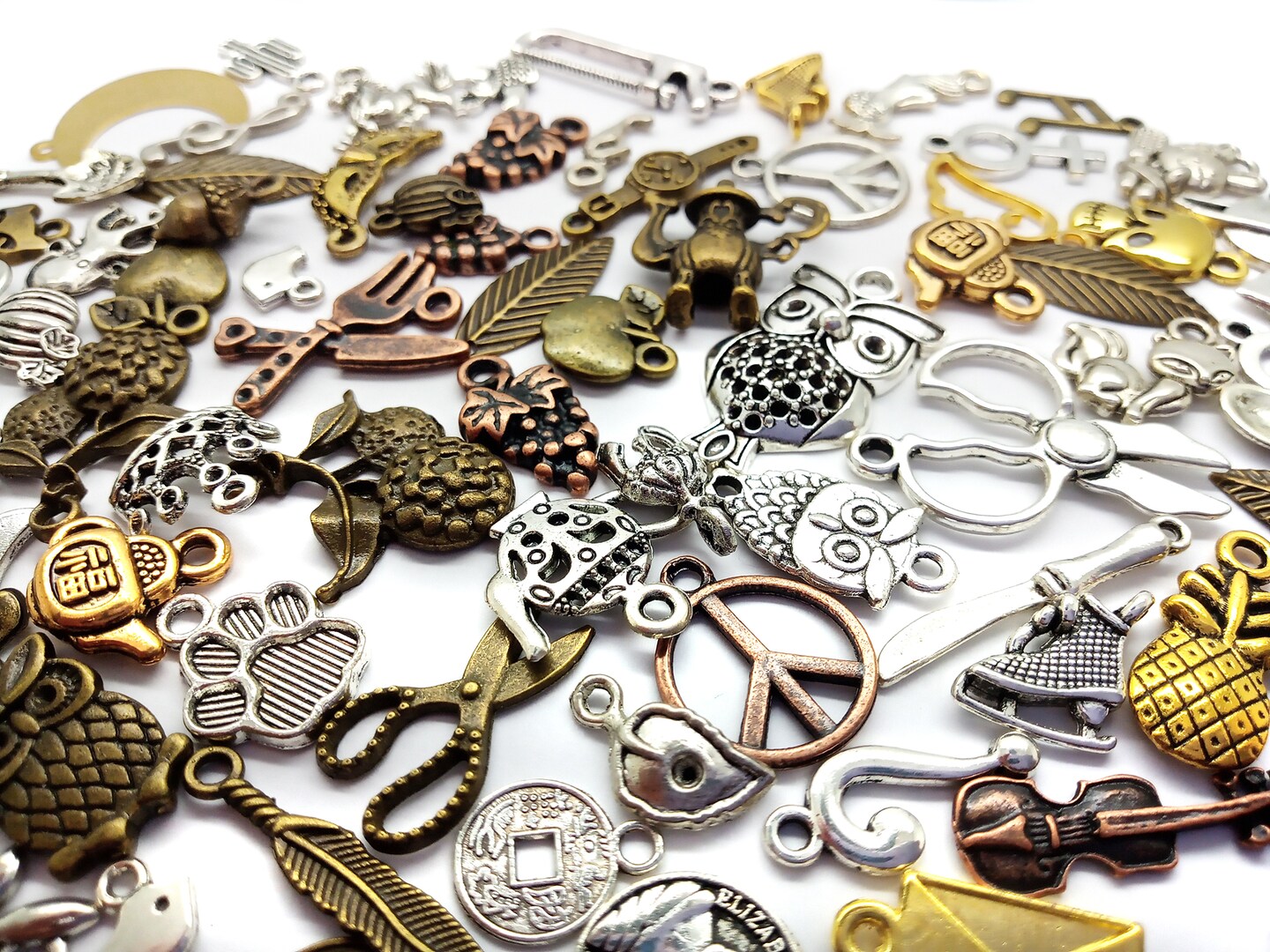 Mixed Metal Charms, 60 pieces, Big Variety of Alloy Charms, Adorabilities