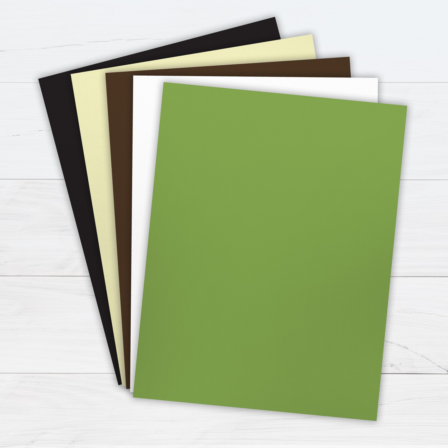 Printworks Earth Tone Cardstock, Includes Black, White, Cream, Brown and Green Cardstock, 8 ½” x 11”, 200 Sheets (00603)