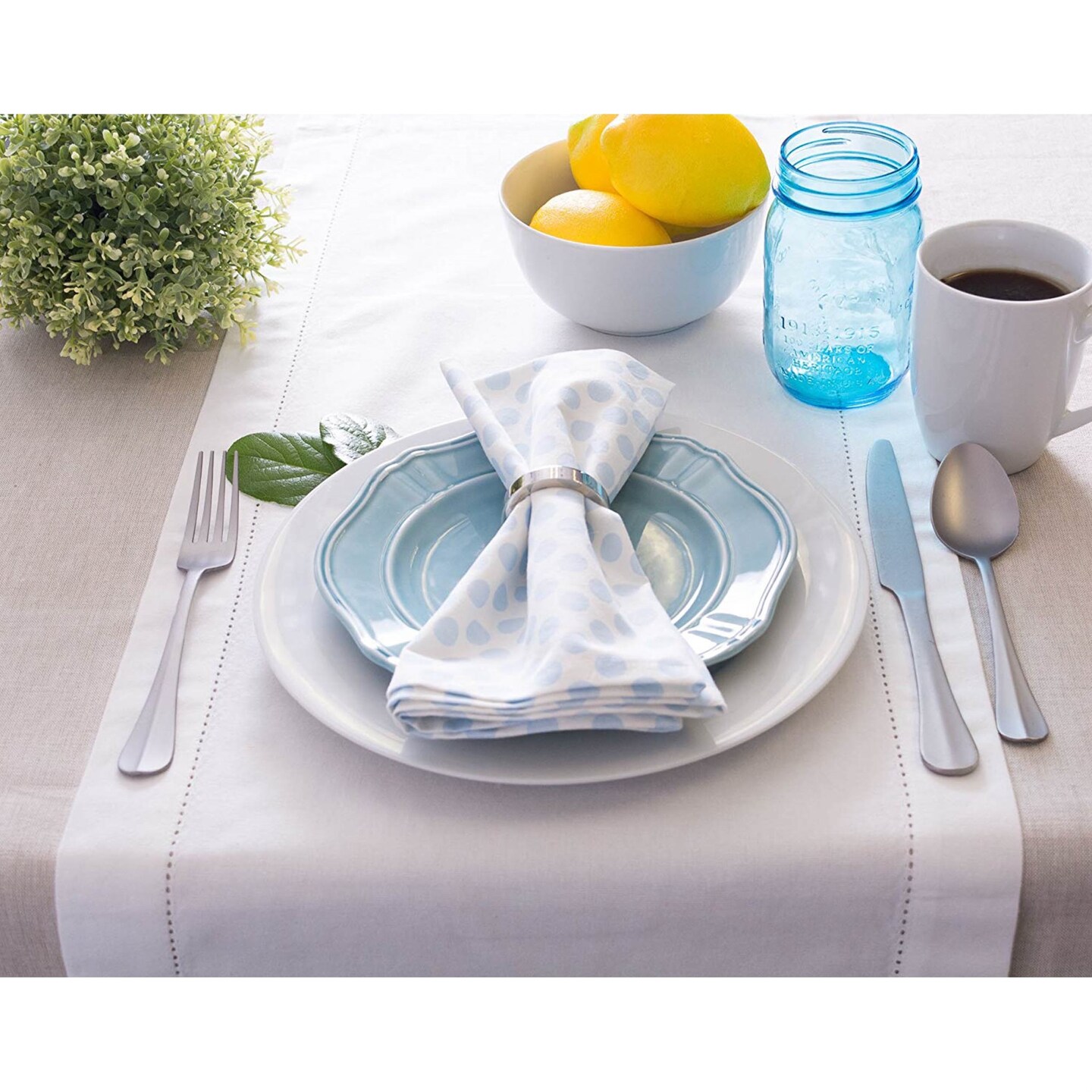 DII Natural Solid Chambray Tablecloth 70 Round