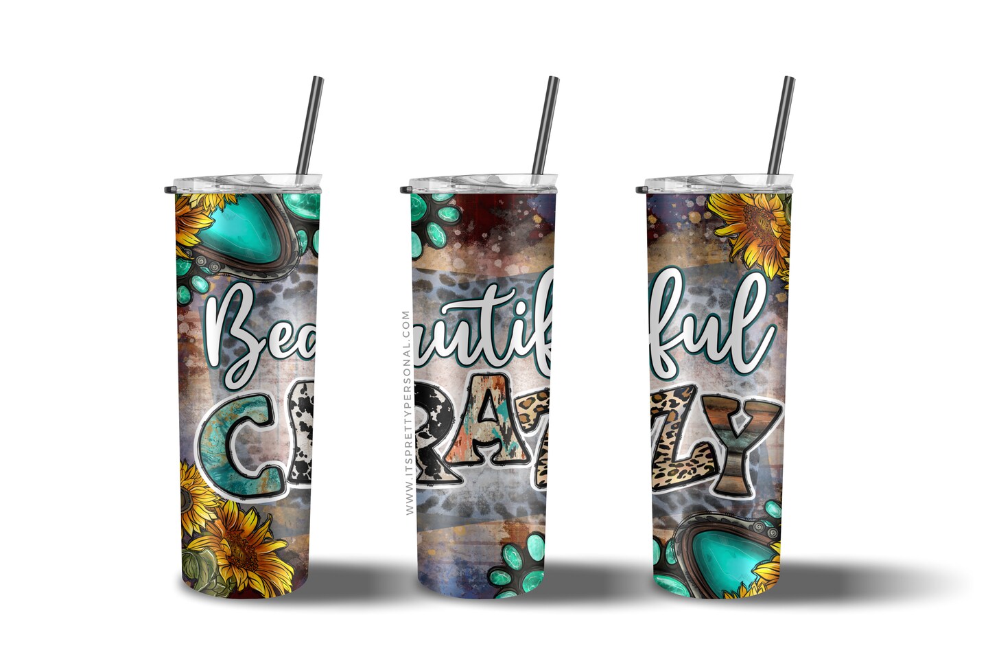 #409 CLEAR- 20oz - Ride A Cowboy 9.4" x 8" Pattern Vinyl Wrap