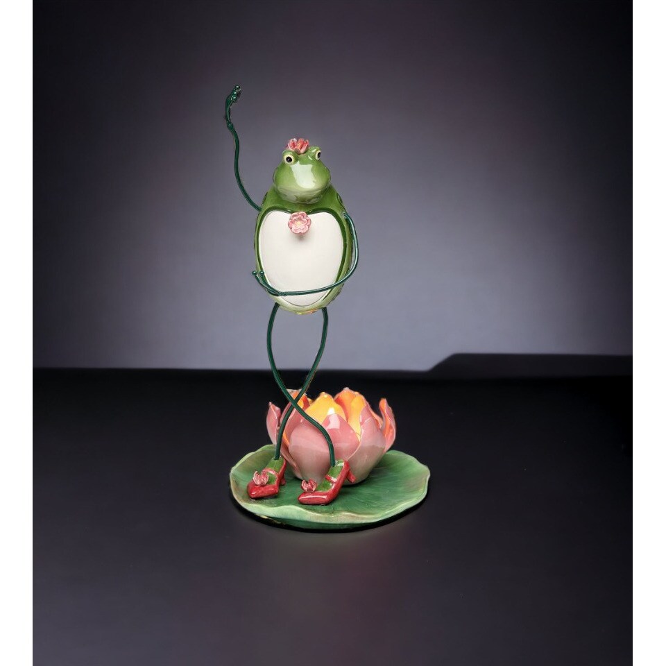 Ceramic Dancing Frog Tealight Candle Holder, Home Decoration Gift Idea Light