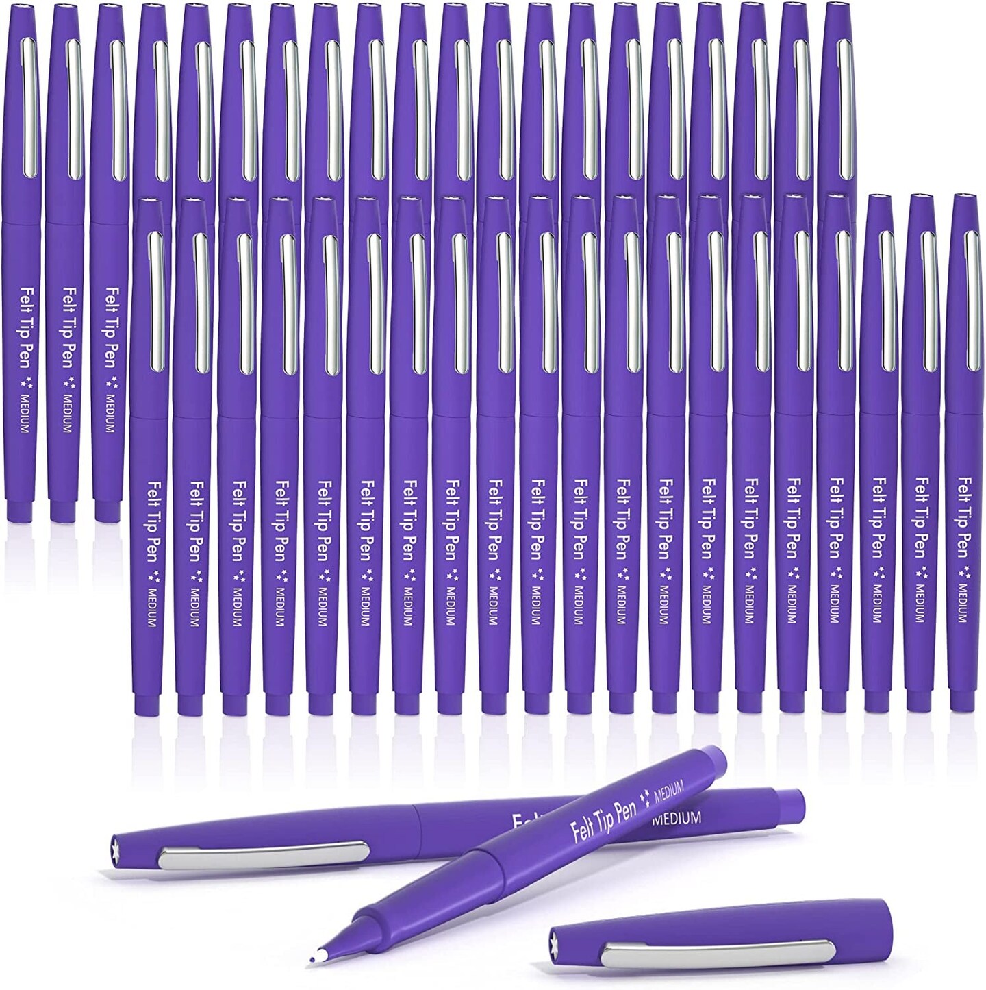 Lelix Felt Tip Pens, 40 Black Pens, 0.7mm Medium Point Felt Pens, Felt Tip  Markers Pens for Journaling, Writing, Note Taking, Planner, Perfect for Art