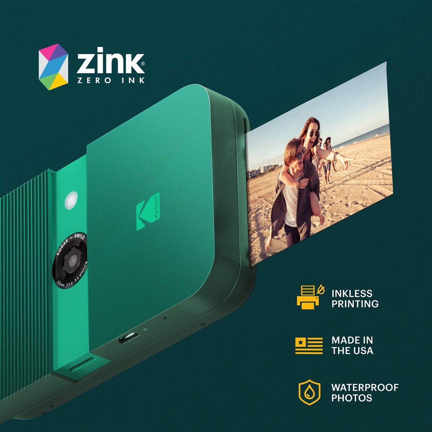 Kodak Smile Digital Instant Print Camera – Slide-Open 10MP Instant Camera & 2x3 Zink Photo Printer