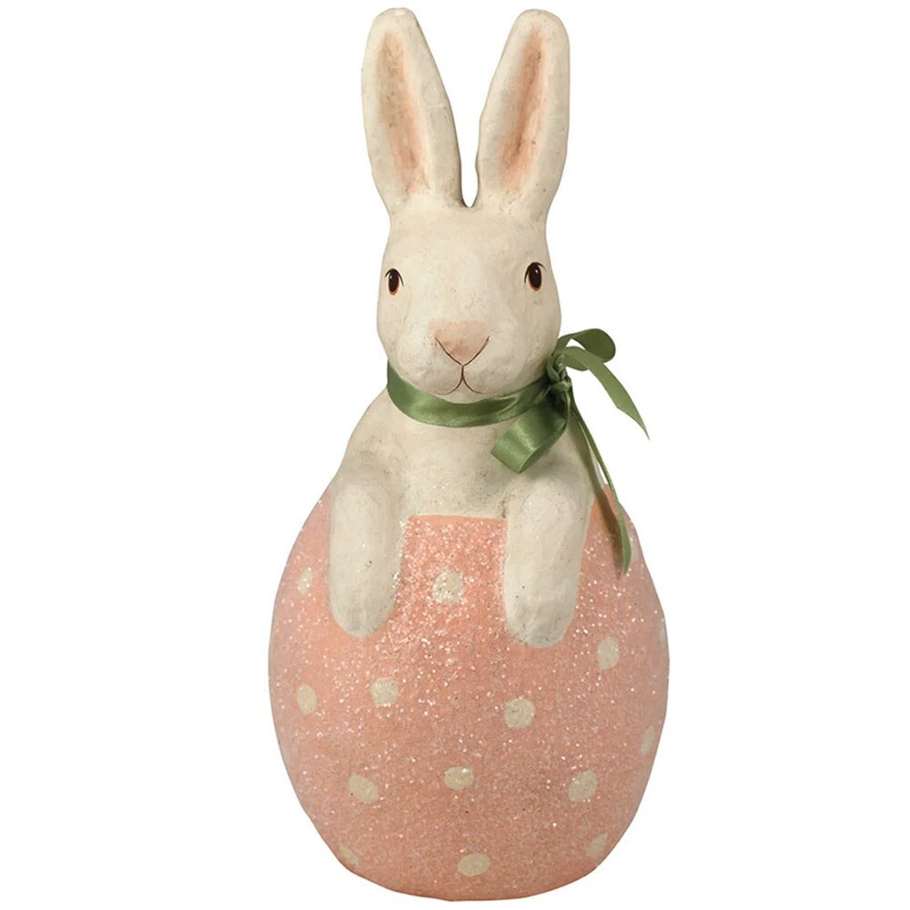 Bunny in Pink Egg Paper Mache 13" Michaels