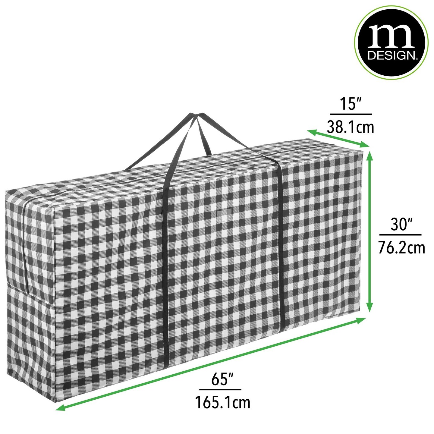 mDesign Extra Large Christmas Tree Storage Bag with Handles, Zip Close