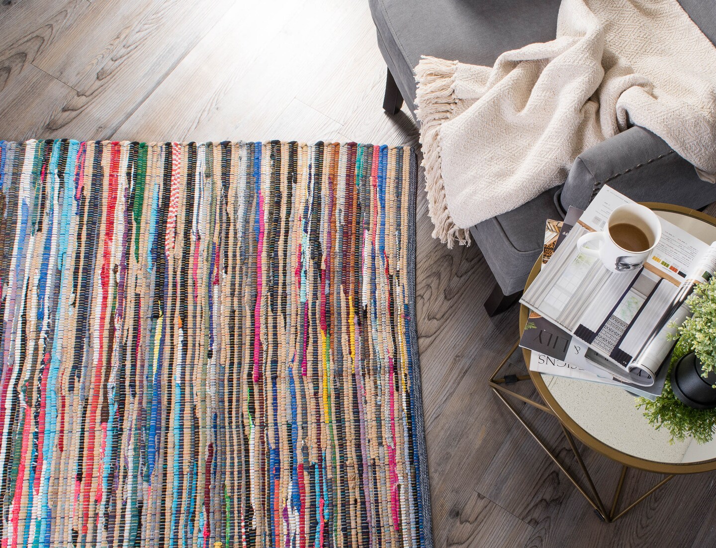 DII Multi Color Rag Rug 2ft 3inx6ft