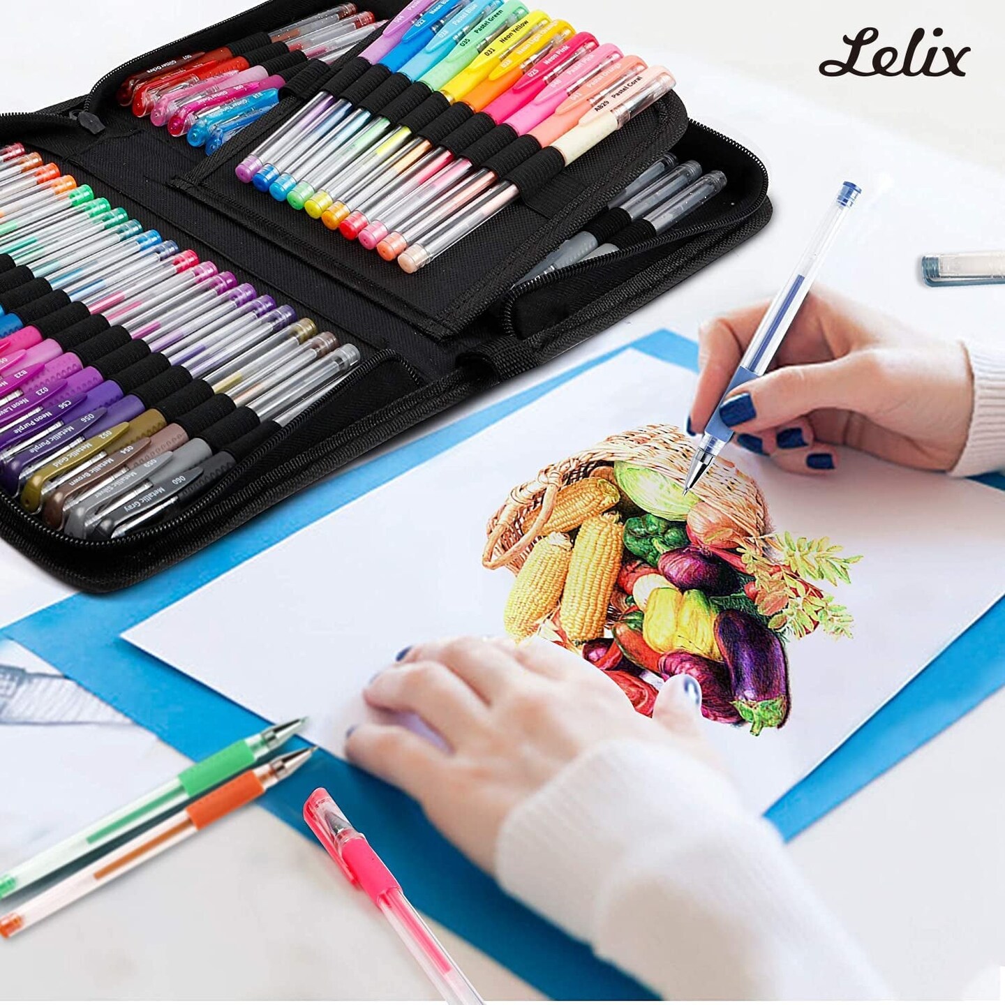 100/120 colors Gel Pens Coloring Pens Set for Adult Coloring Books  Scrapbooking Drawing Writing