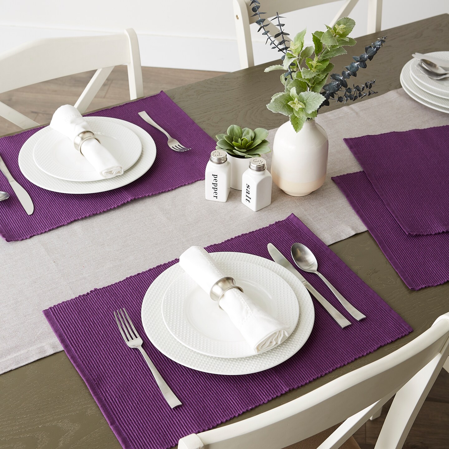 DII Eggplant Ribbed Placemat (Set of 6)