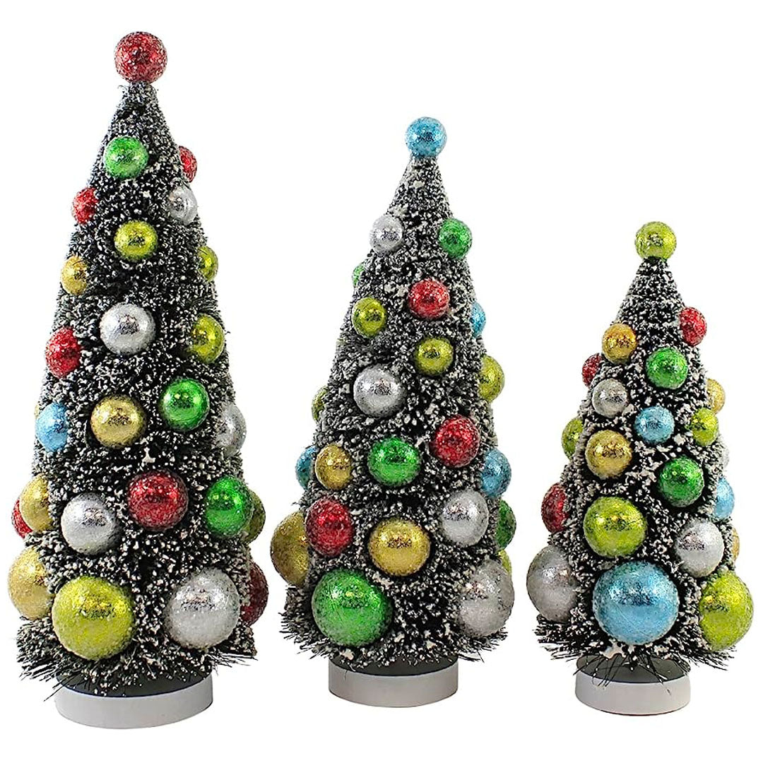 Merry & Bright Bottle Brush Trees Set of 3 Michaels