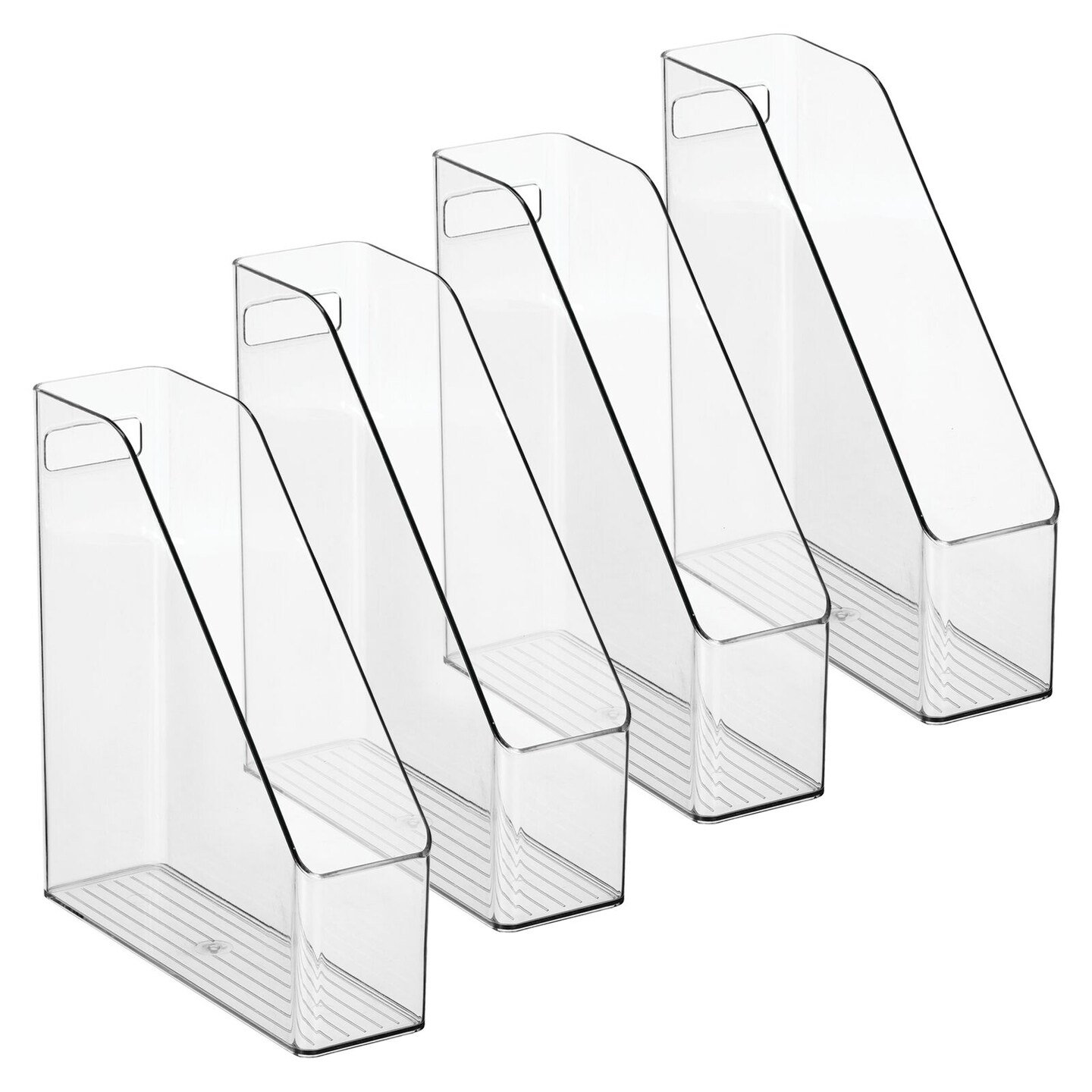 mDesign Plastic File Folder Bin, Office Desktop Organizer, 4 Pack