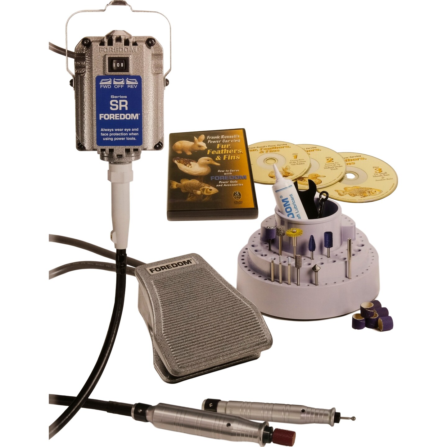 FOREDOM 5200 K.5200 Deluxe Woodcarving Kit FOR WOOD WORKING - 2 HANDPIECES.