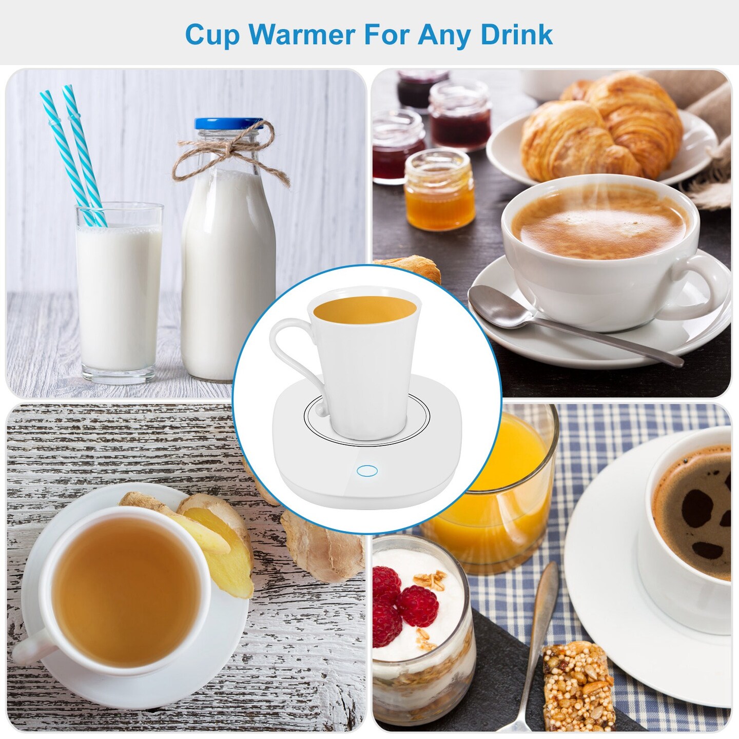 Eggracks Coffee Mug Warmer Auto Shut Off Electric Beverage Warmer Mat for Tea and Coffee