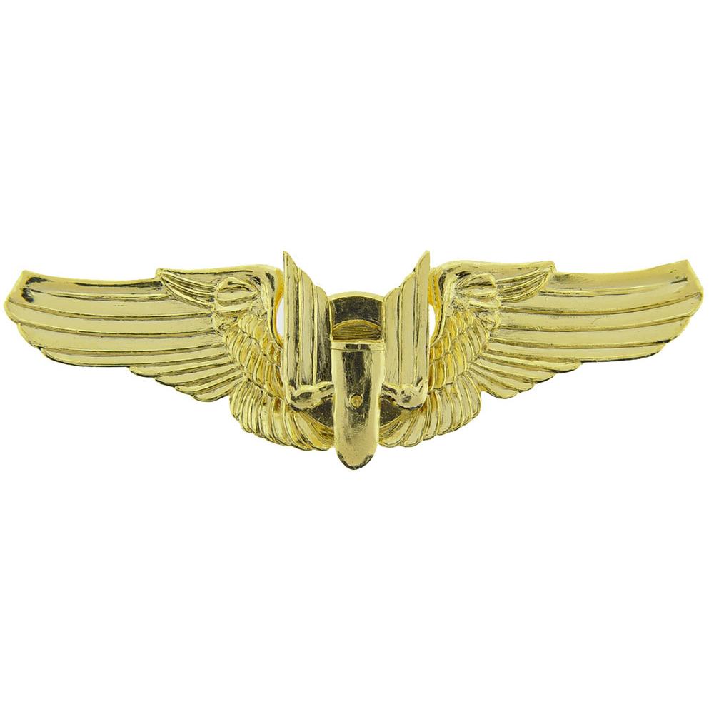 U.S. Air Force Aerial Gunner Pin Gold Plated 3&#x22;