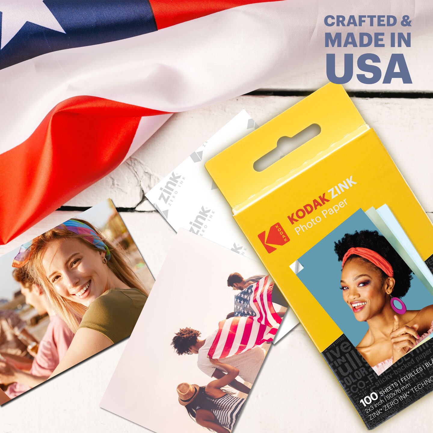 kodak Zink Photo Paper 2x3", Zink Paper Compatible with Kodak Smile, Kodak Step and Printomatic