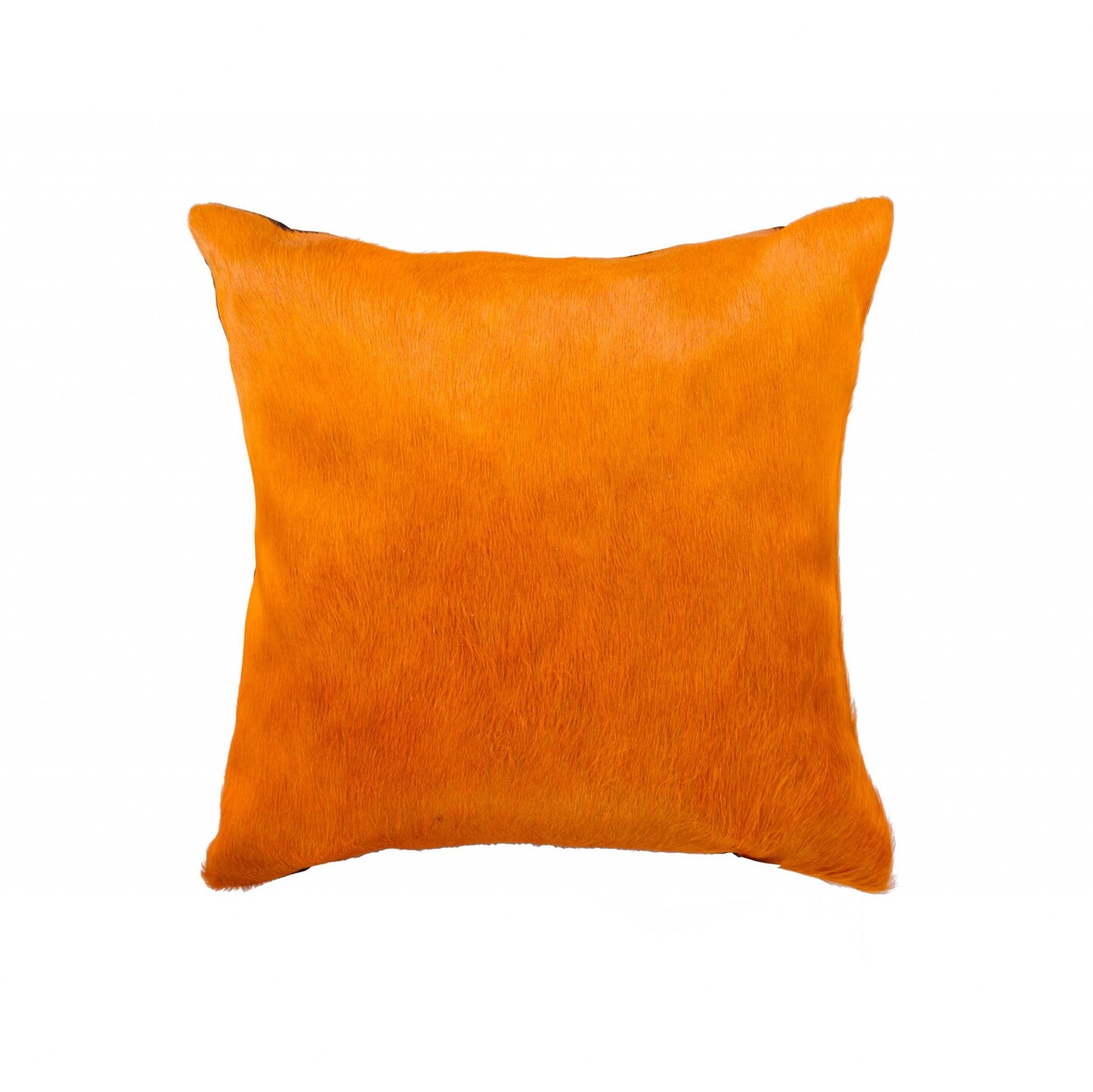 18&#x22; X 18&#x22; X 5&#x22; Orange Cowhide  Pillow