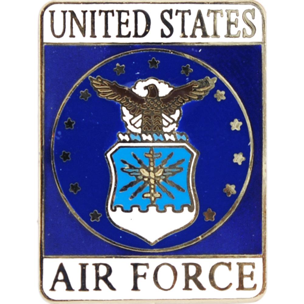 Pins: USAF - Air Force, EMBLEM,RECTANGLE (1&#x22;)