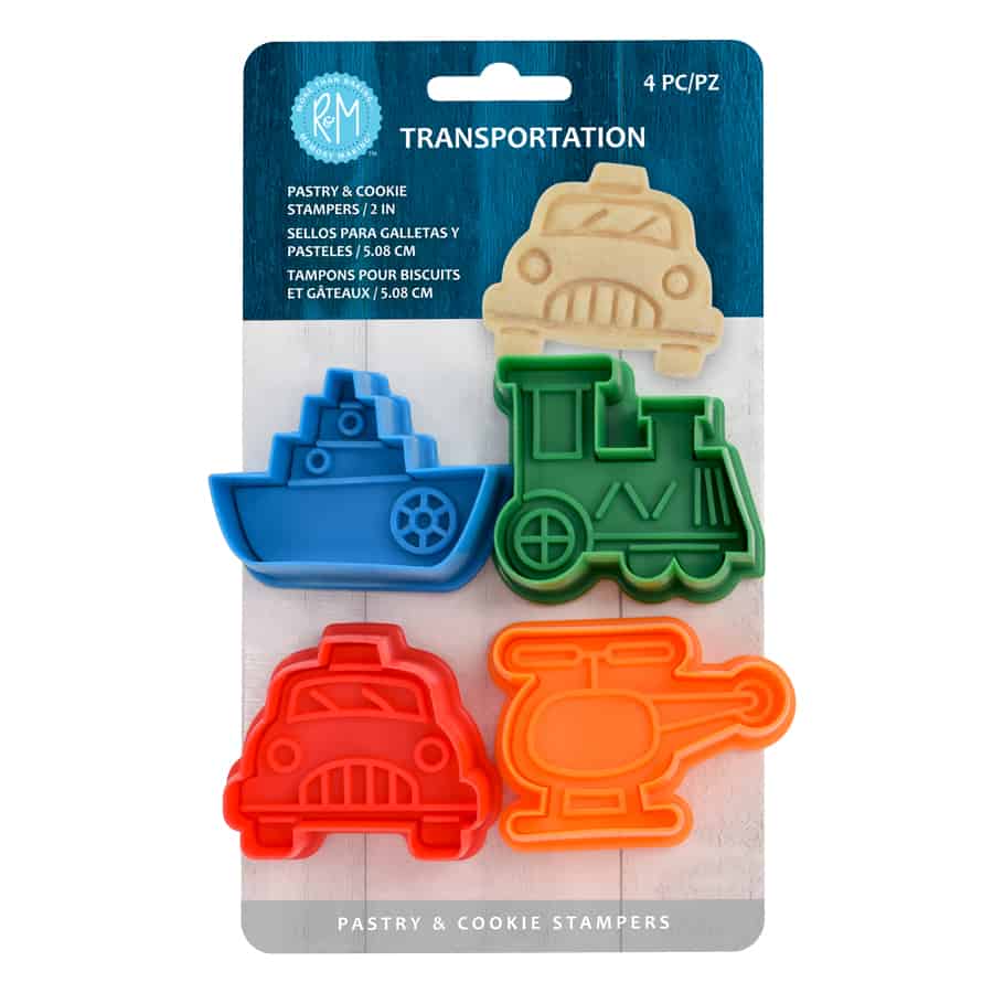Transportation Pastry &#x26; Cookies Stampers Set /4