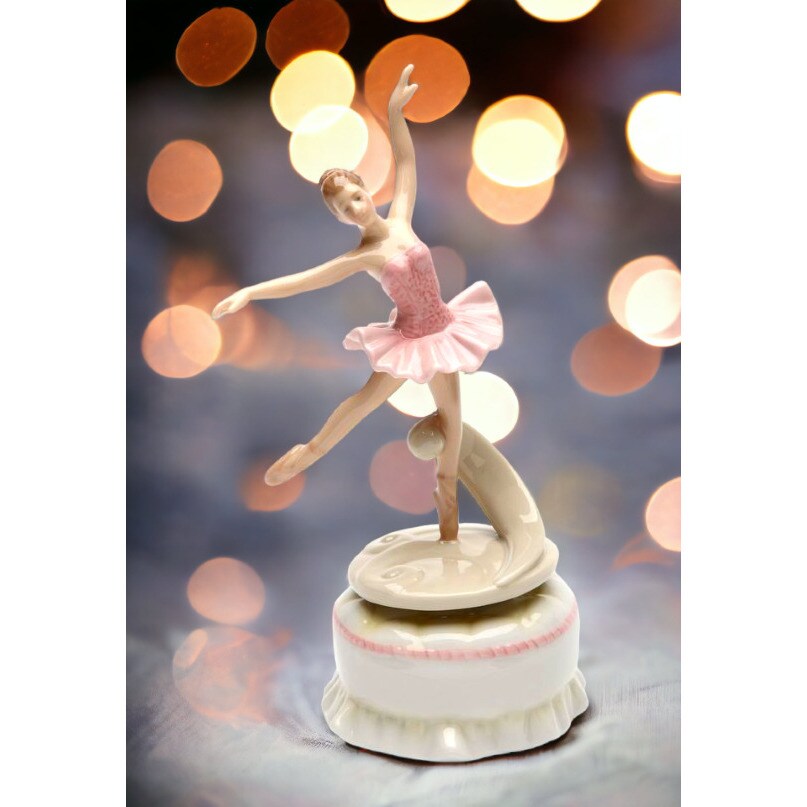 Ceramic Spinning Ballerina Music Box, Home Decor Gift Idea or Home Decoration