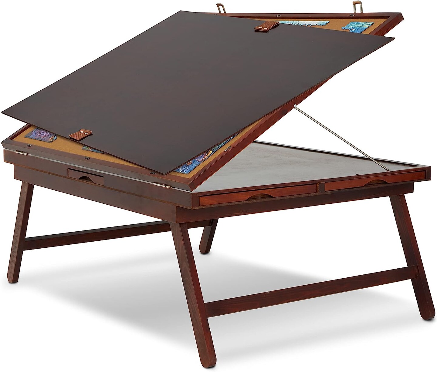 Jumbl 1000 Piece Puzzle Board, 23” x 31” Wooden Jigsaw Puzzle Table Board w/Felt Surface & Storage Drawers