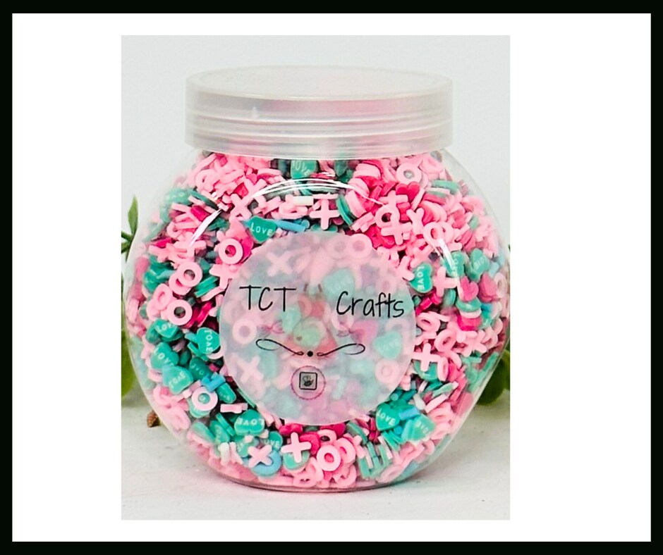 150g Pastel Love Valentine&#x27;s Polymer Clay Sprinkle Mix - Ideal for Fake Bakes, Clay Art, Slime - Soft, Romantic, and Festive