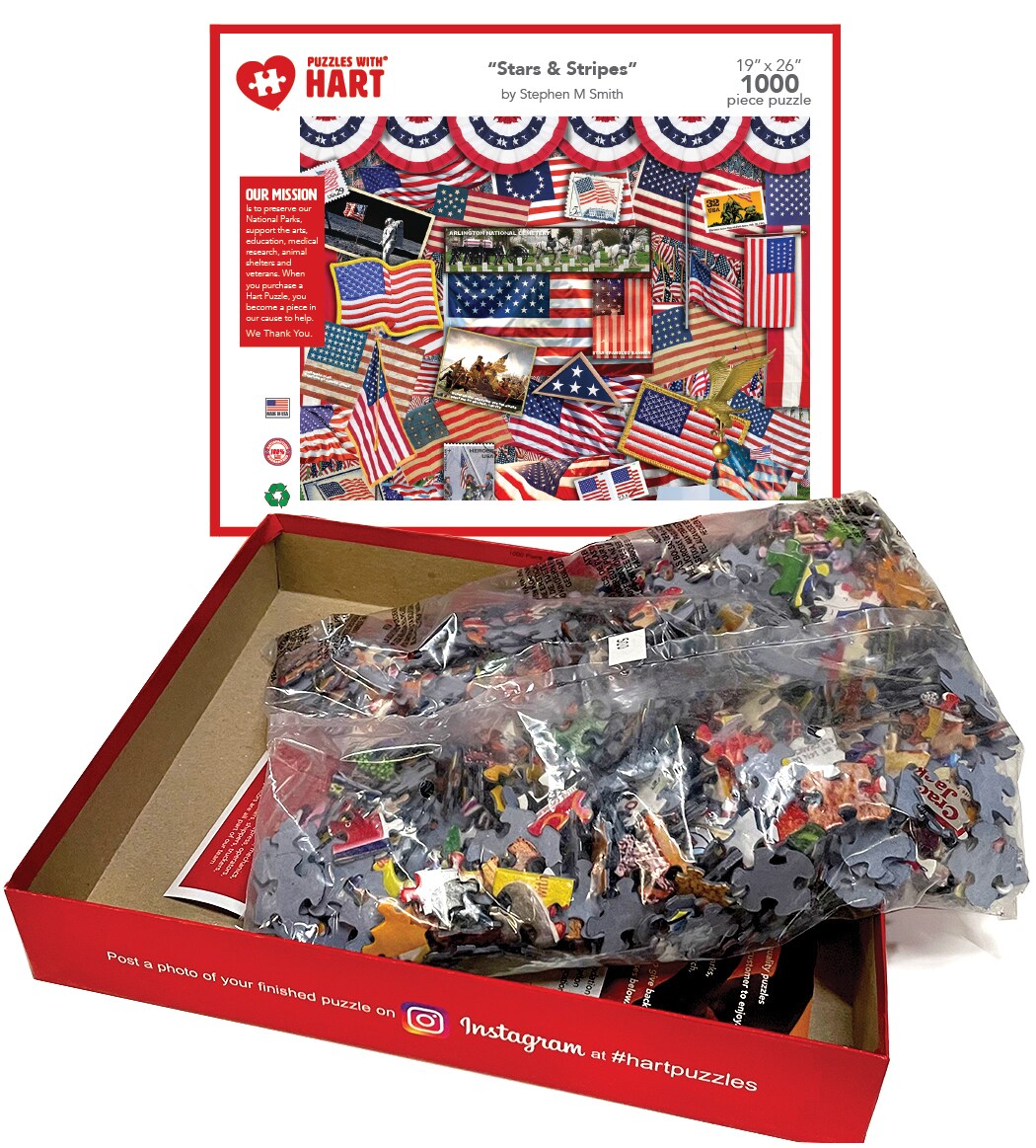 Hart 19&#x22;x26&#x22; 1000 pc Premium Jigsaw Puzzle - Stars &#x26; Stripes by Steve Smith