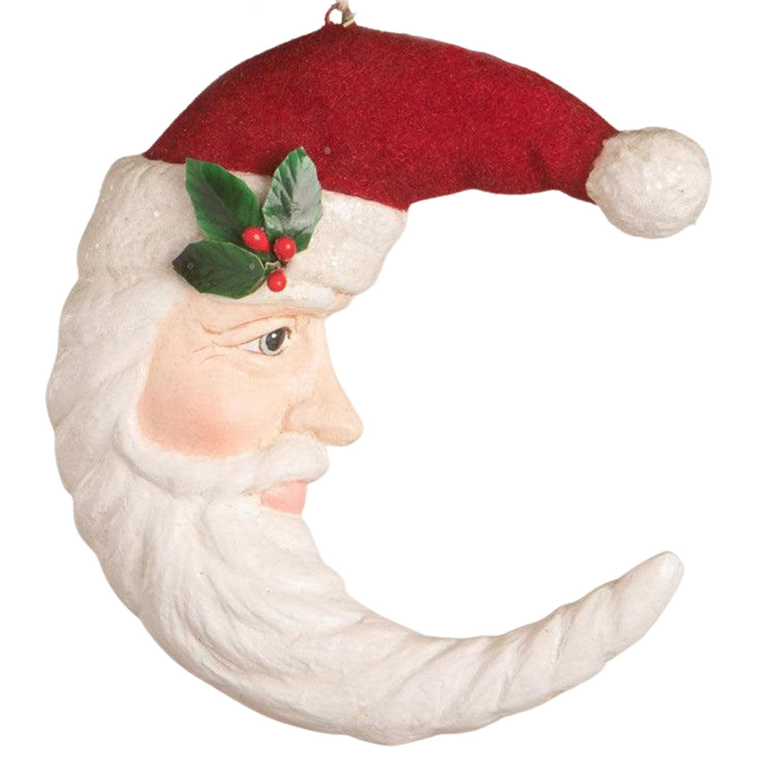 Traditional Santa Moon Ornament 4