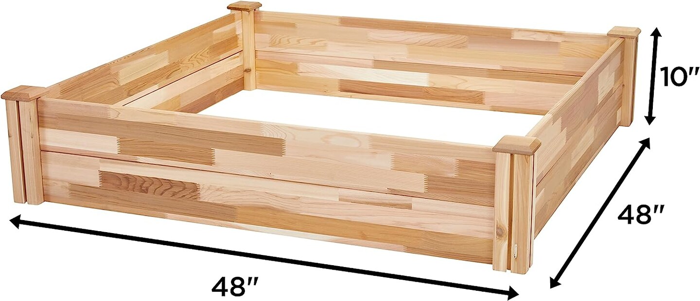 Jumbl Raised Garden Bed, Wooden Elevated Flower &#x26; Herb Planter Box