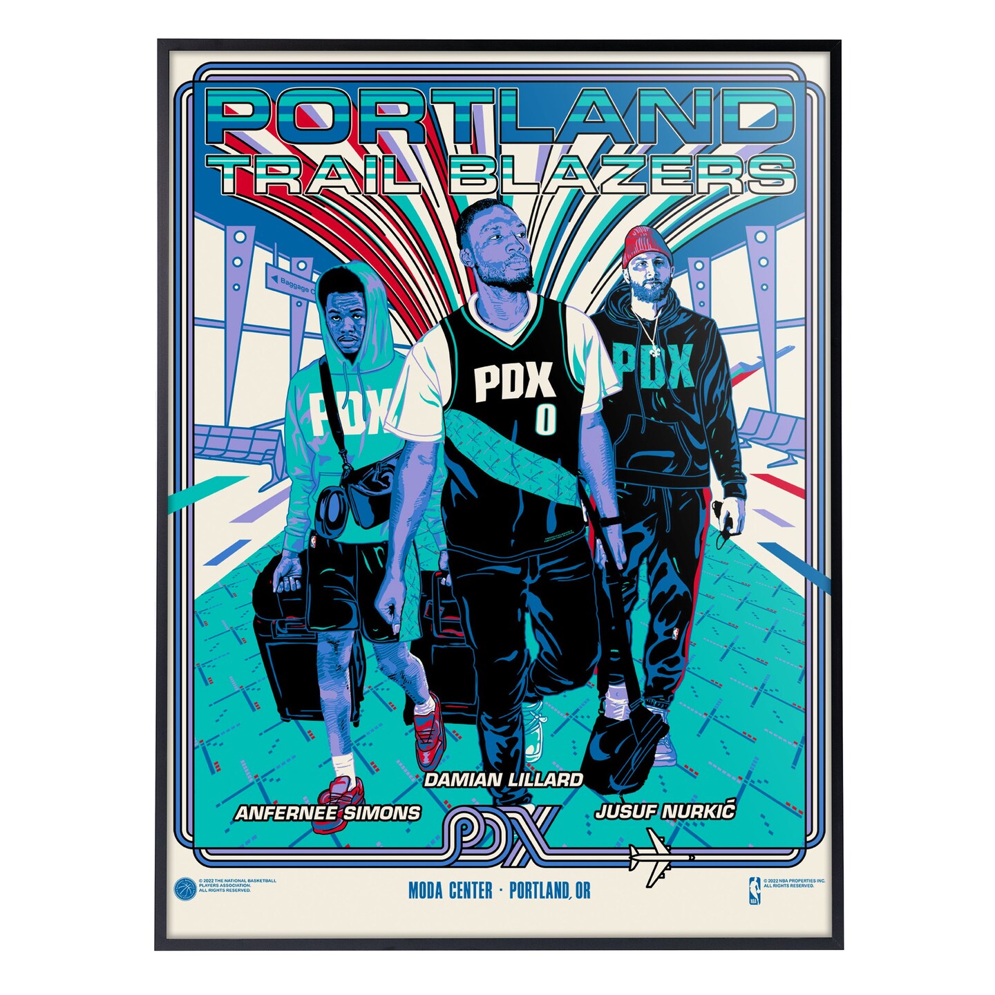 Phenom Gallery Portland Trailblazers PDX City Edition 18&#x22; x 24&#x22; Deluxe Framed Serigraph