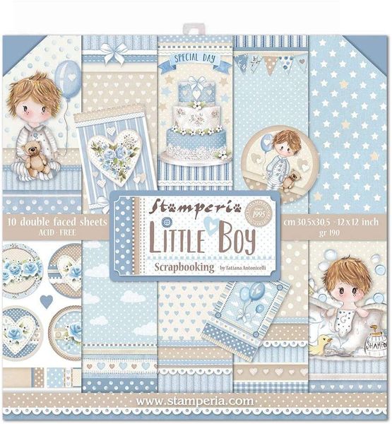 Stamperia Little Boy 12x12 Paper Pack