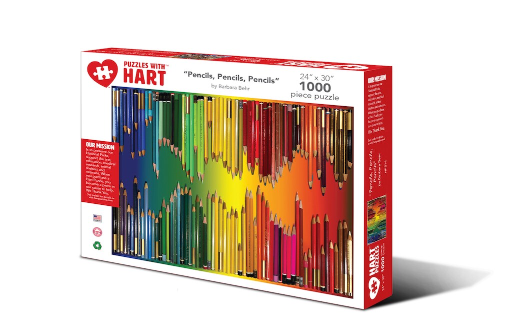 Hart 24&#x22;x30&#x22; 1000 pc Premium Jigsaw Puzzle - Pencils, Pencils, Pencils by Barbara Behr
